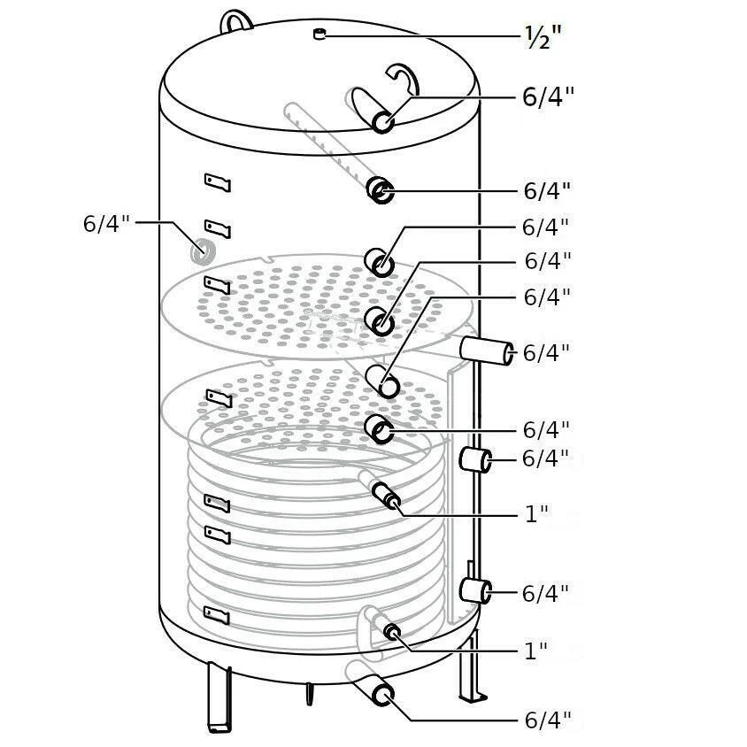 Bosch BHS 1000-6 ERZ C puffertároló beépített szolár csőkígyóval 1000 liter (7735501111)
