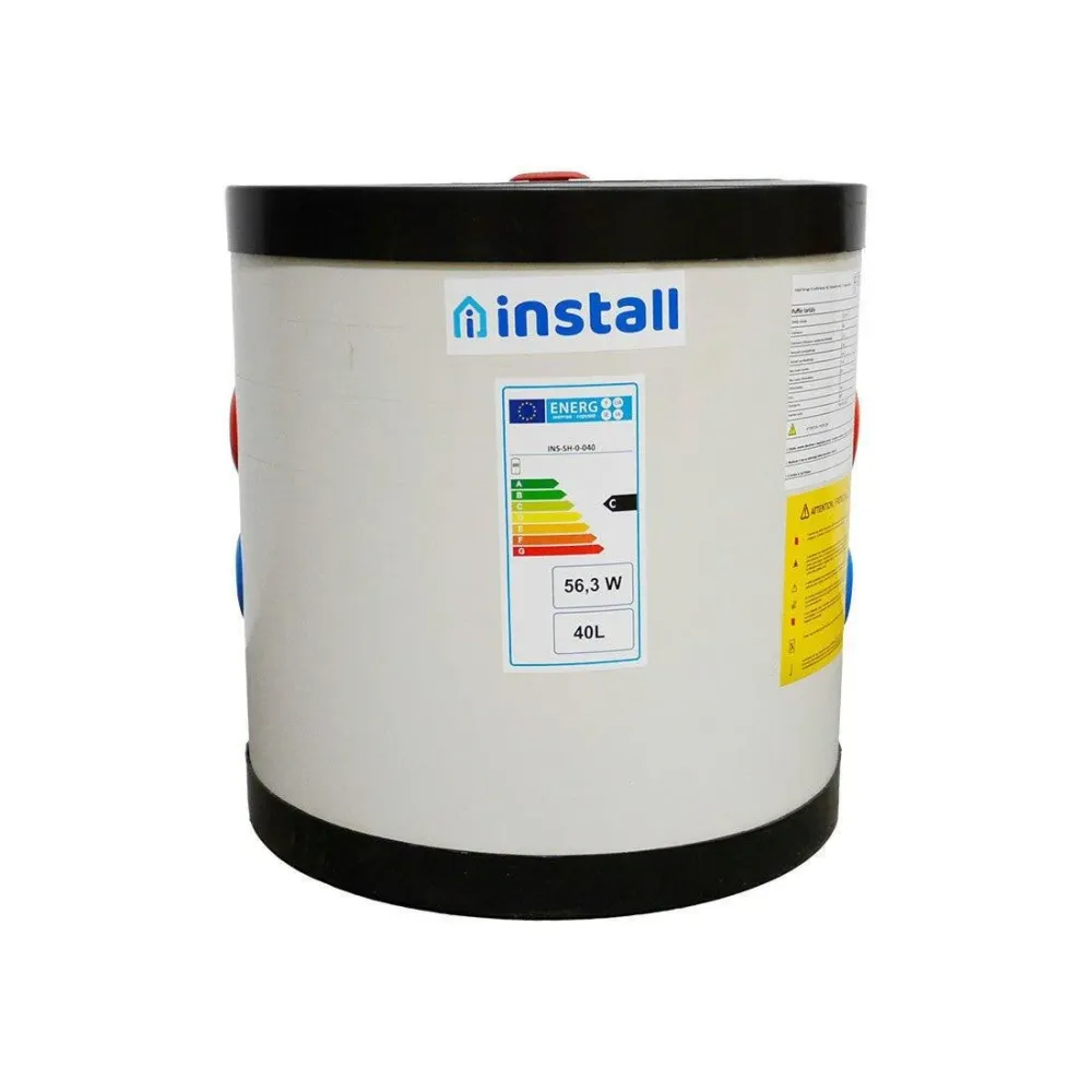 Install Storax Terra puffertároló, 40l, hőcserélő nélkül, PU szigeteléssel, fali (SH-0-040)