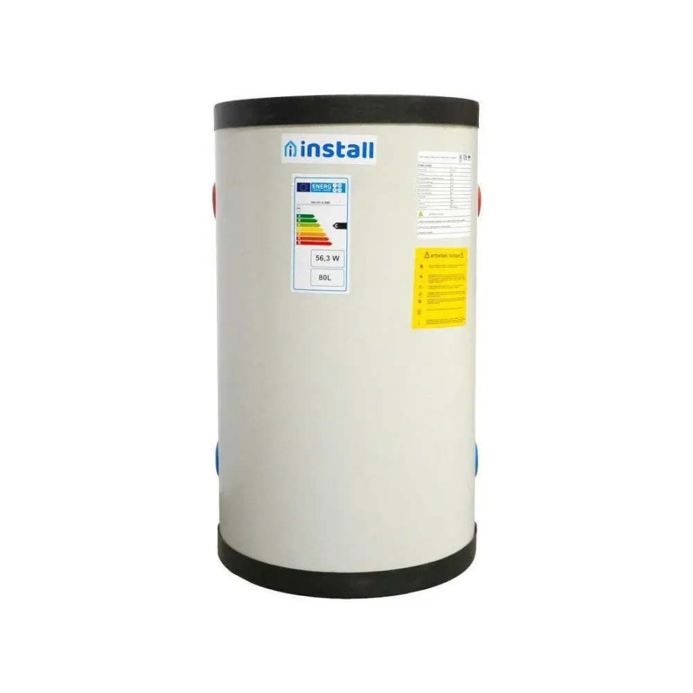 Install Storax Terra puffertároló, 80l, hőcserélő nélkül, PU szigeteléssel, fali (SH-0-080)