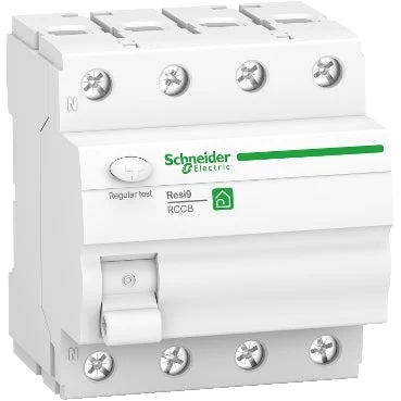 Schneider RESI9 áram-védőkapcsoló, osztály, 4P, 25A, 30mA R9R04225 Fi-relé R9R02425