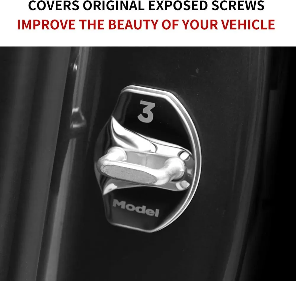 Tesla Model 3/Y ajtózár zárfedelek CF bevonattal (4 db-os készlet)