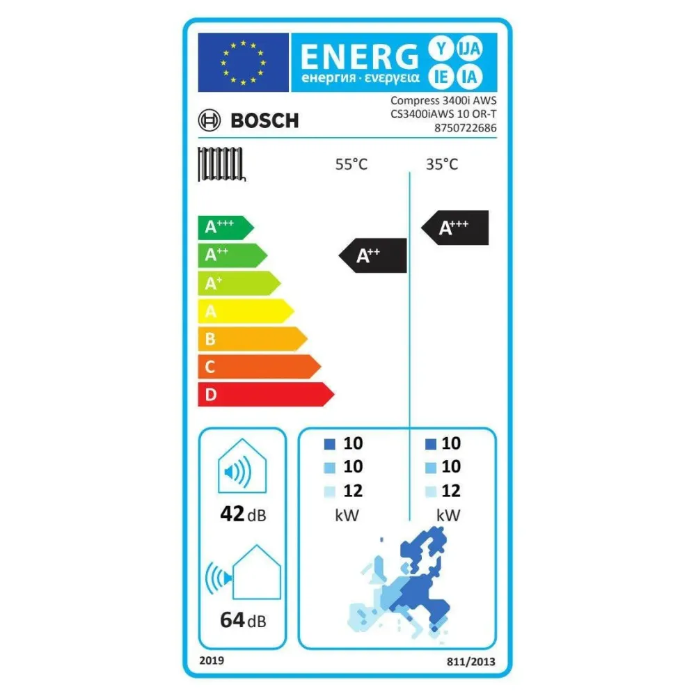 Bosch Compress 3400i AWS 10 OR-T split levegő-víz hőszivattyú háromfázisú kültéri egység (8750722686)