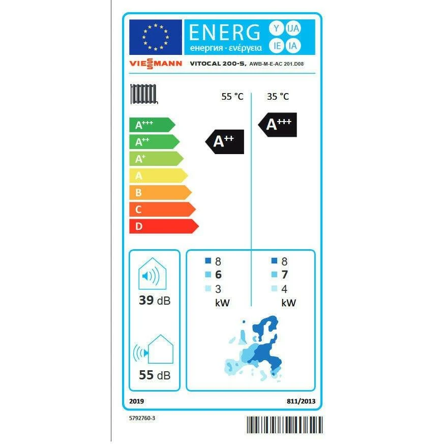 Viessmann Vitocal 200-S AWB-M-E-AC 201.D08 split hőszivattyú, 1 fázis, R410a (Z015221)