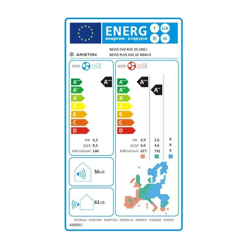 Ariston Nevis Evo R32 35 mono split klíma szett 3.5 kW + Wifi modul (3381565)