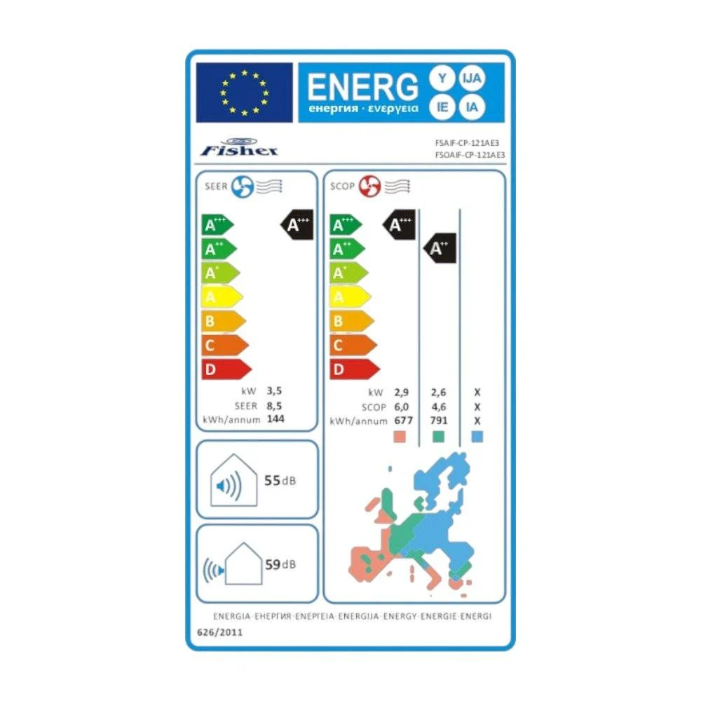 Fisher Comfort Plus mono split klíma szett 3.5 kW (FSAIF-CP-121AE3/FSOAIF-CP-121AE3)