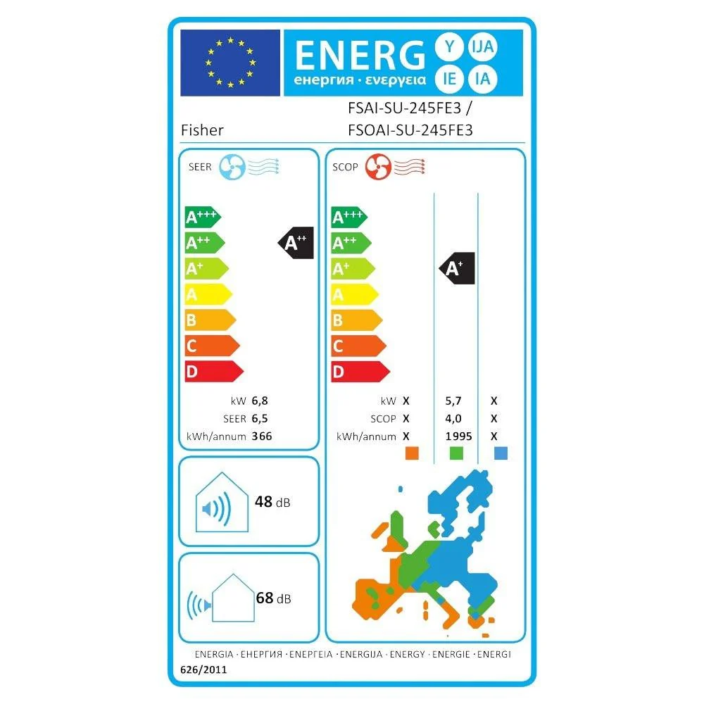 Fisher Summer mono split klíma szett 6.8 kW (FSAI-SU-245FE3/FSOAI-SU-245FE3)
