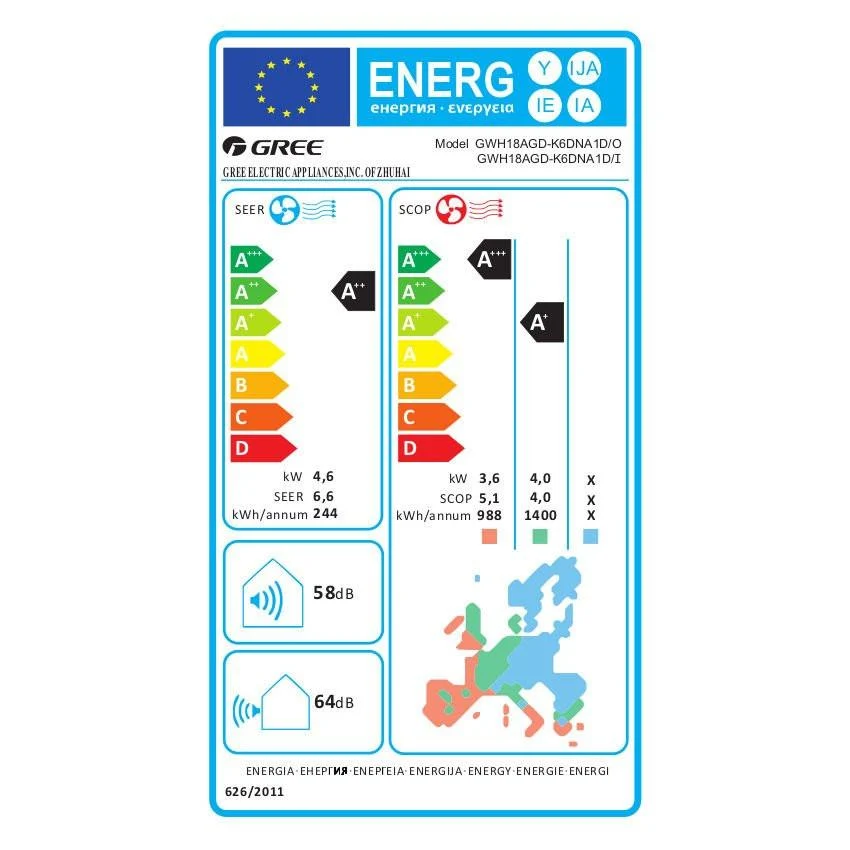 Gree Pulse mono split klíma szett 4.6 kW (GWH18AGD-K6DNA1D)