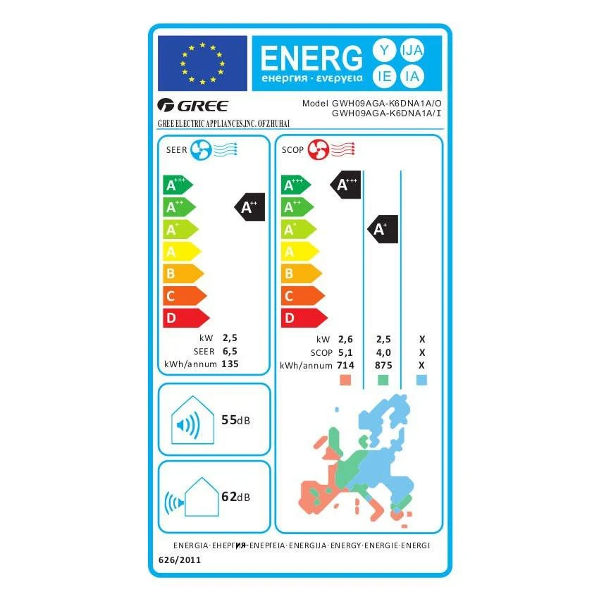 Gree Pulse mono split klíma szett 2.5 kW (GWH09AGA-K6DNA1A)