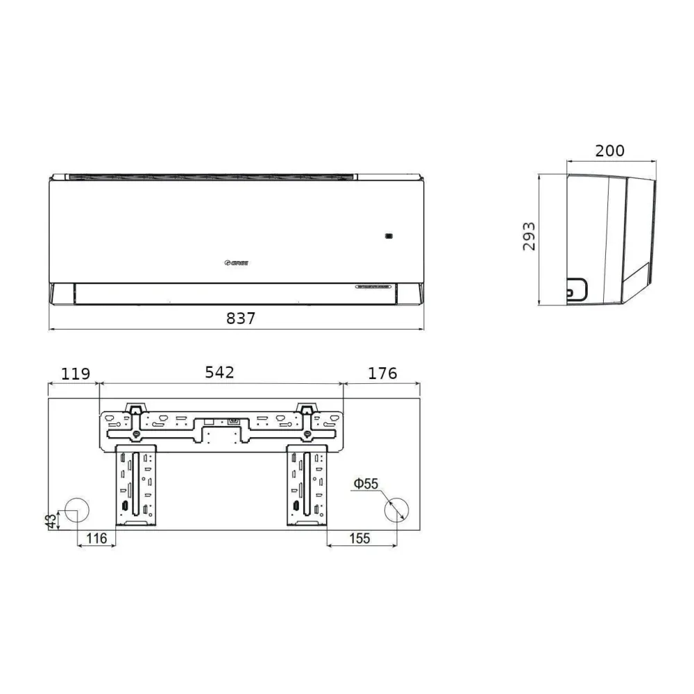 Gree Smart one mono split klíma szett 3.5 kW (GWH12AOCXB-K6DNA2C)