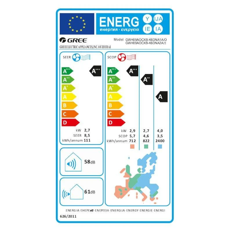 Gree Smart one mono split klíma szett 2.7 kW (GWH09AOCXB-K6DNA2A)