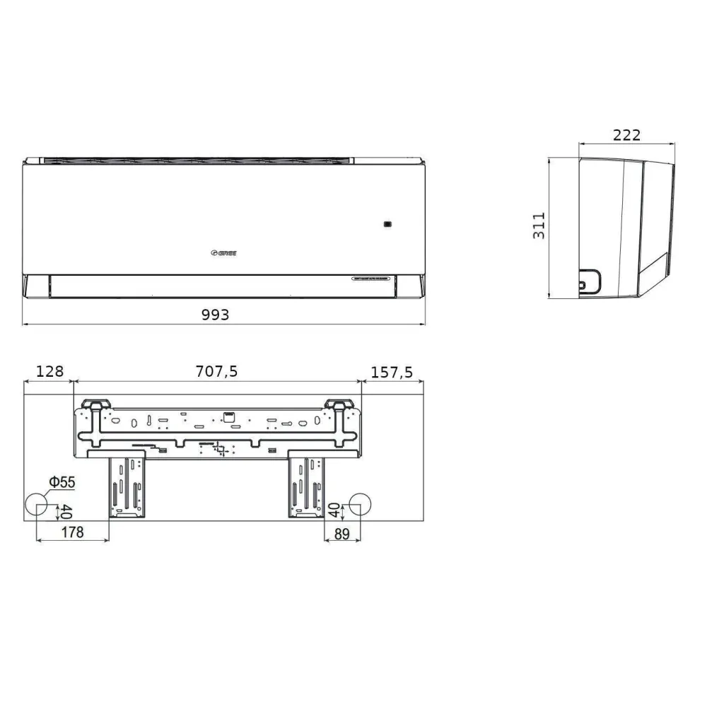 Gree Smart one mono split klíma szett 7 kW (GWH24AODXF-K6DNA2B)