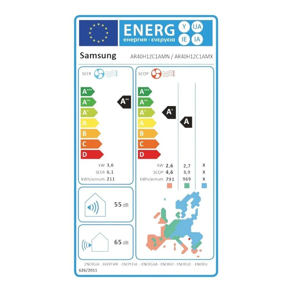 Samsung AR40 mono split klíma szett 3.5 kW + Wi-Fi (AR40H12C1AMNEU+AR40H12C1AMXEU)