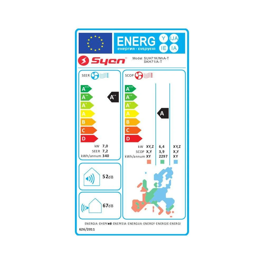 Syen mono split klíma szett kazettás 7.0 kW (SKH71/-T)