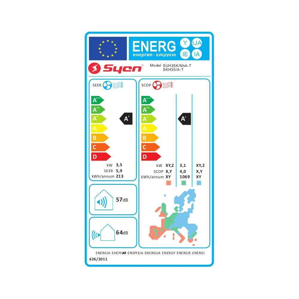 Syen mono split klíma szett kazettás 3.5 kW (SKH35/-T)