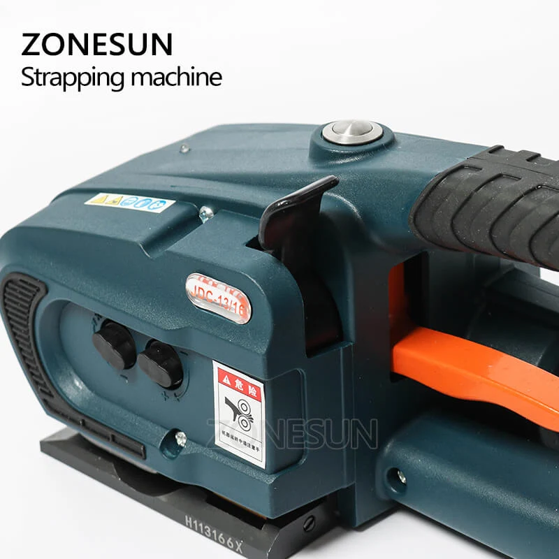 ZONESUN JDC 13-16 mm-es kézi akkumulátoros PET/PP műanyag elektromos pántológép raklapcsomagoláshoz