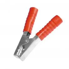 Akkumulátorcsipesz, 200 , szigetelt, forrasztható, 12 V, 150 mm, piros VBC 200.RED