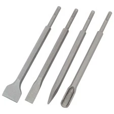 Extol betonvéső klt. 4db, SDS PLUS; 250mm hosszú, hegyes, lapos 25mm, lapos 45mm, horony