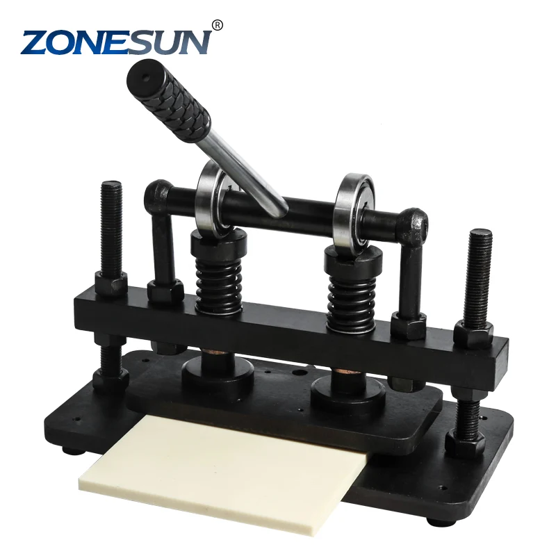 Zoneun 26x12cm dupla kerék kézi bőrvágó gép fotópapír öntővágó bőr vágógép