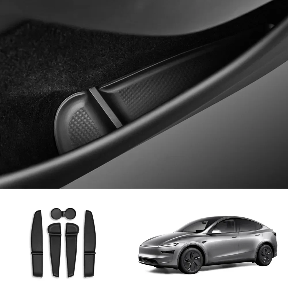 Tesla Model Y Juniper 2025+ TPE ajtószőnyegek pohártartó rendszerezővel