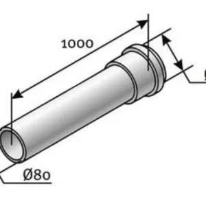SAUNIER 80 cső 100cm (08511100)