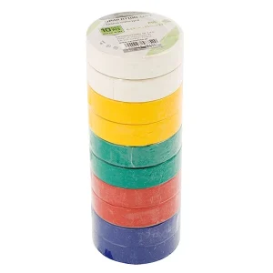 PVC szigetelőszalag 0.13mm x 15mm x 10m, 5 színben, 10 db