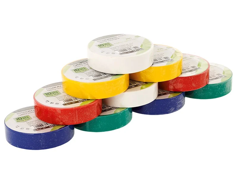 PVC szigetelőszalag 0.13mm x 15mm x 10m, 5 színben, 10 db
