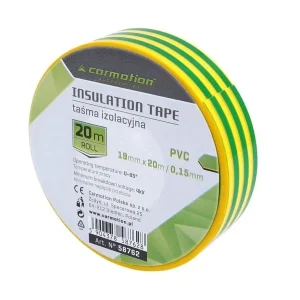 Szigetelőszalag PVC 0,15mm x 19 mm x 20m zöld-sárga, 1 db