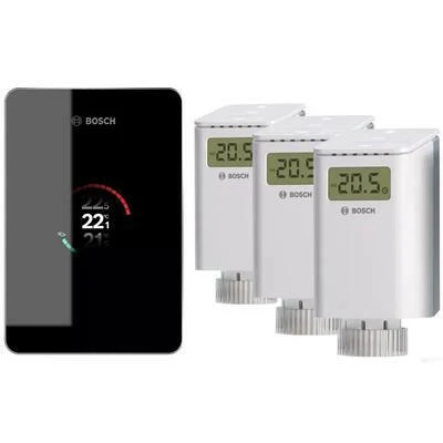 Bosch EasyControl Set CT 200 fekete, okostermosztát és 3db rádióvezérelt radiátor termosztátfej (7736701394)