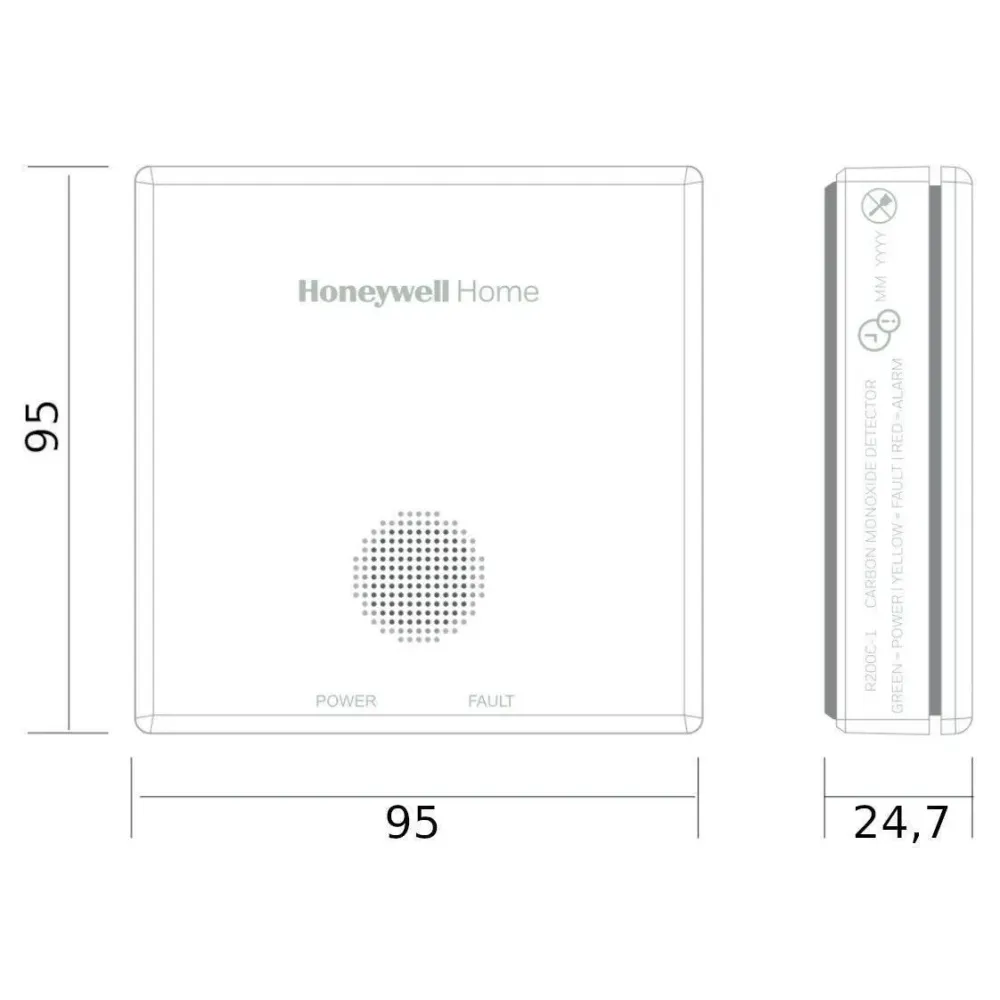 Honeywell Biztonságos Otthon RF csomag - szén-monoxid jelző (R200C-N2) + füstérzékelő (R200S-N2) (R200RFPACK)