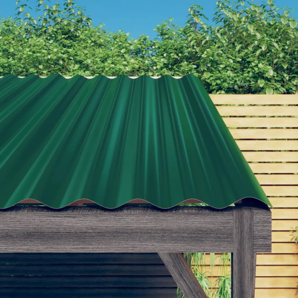 vidaXL 12 db zöld horganyzott acél tetőpanel 60 x 36 cm