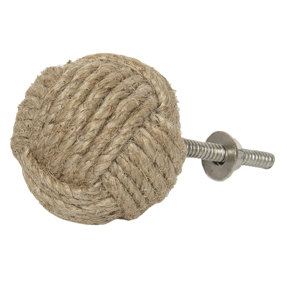 Ajtófogantyú gomb 4x4cm jutakötéllel bevont