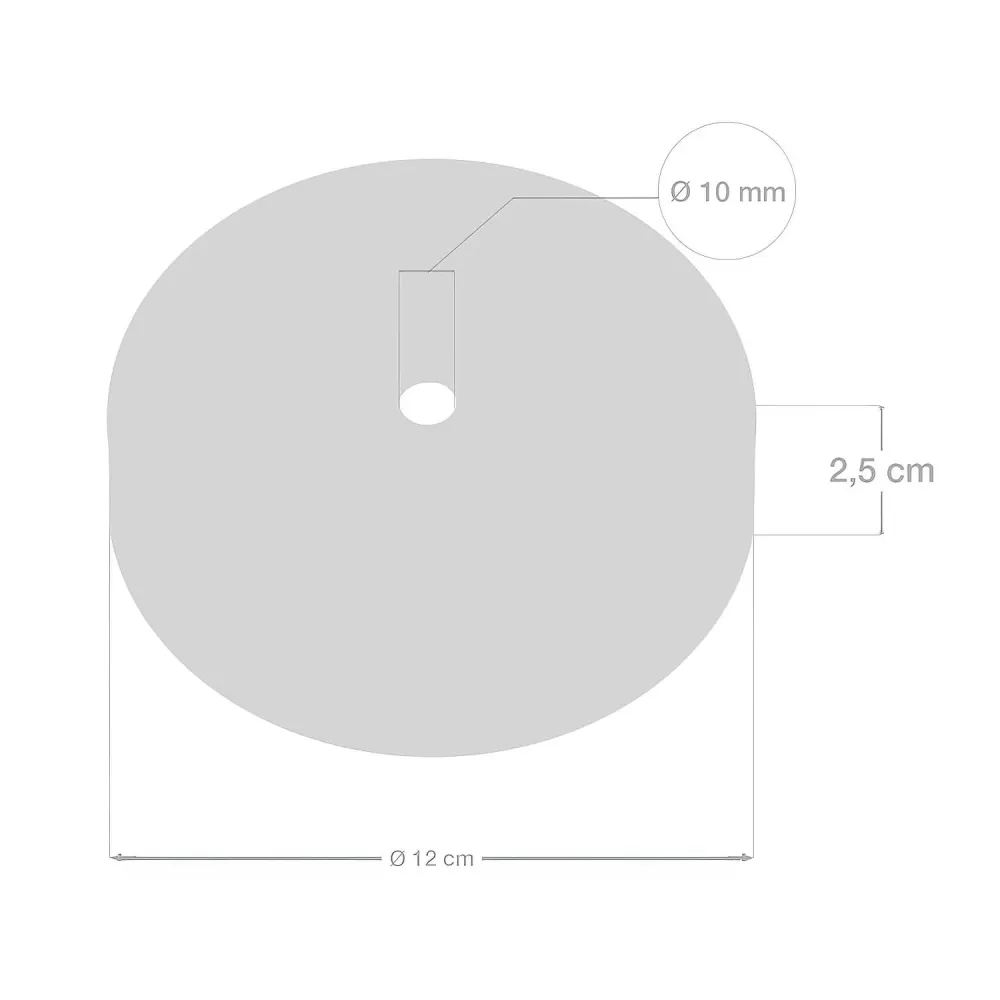 15 cm-es fém hengeres rózsa kábelrögzítővel - Fekete