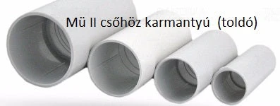 Védőcsőtoldó Mü II-csőhöz müanyag szürke Mü II 16 T