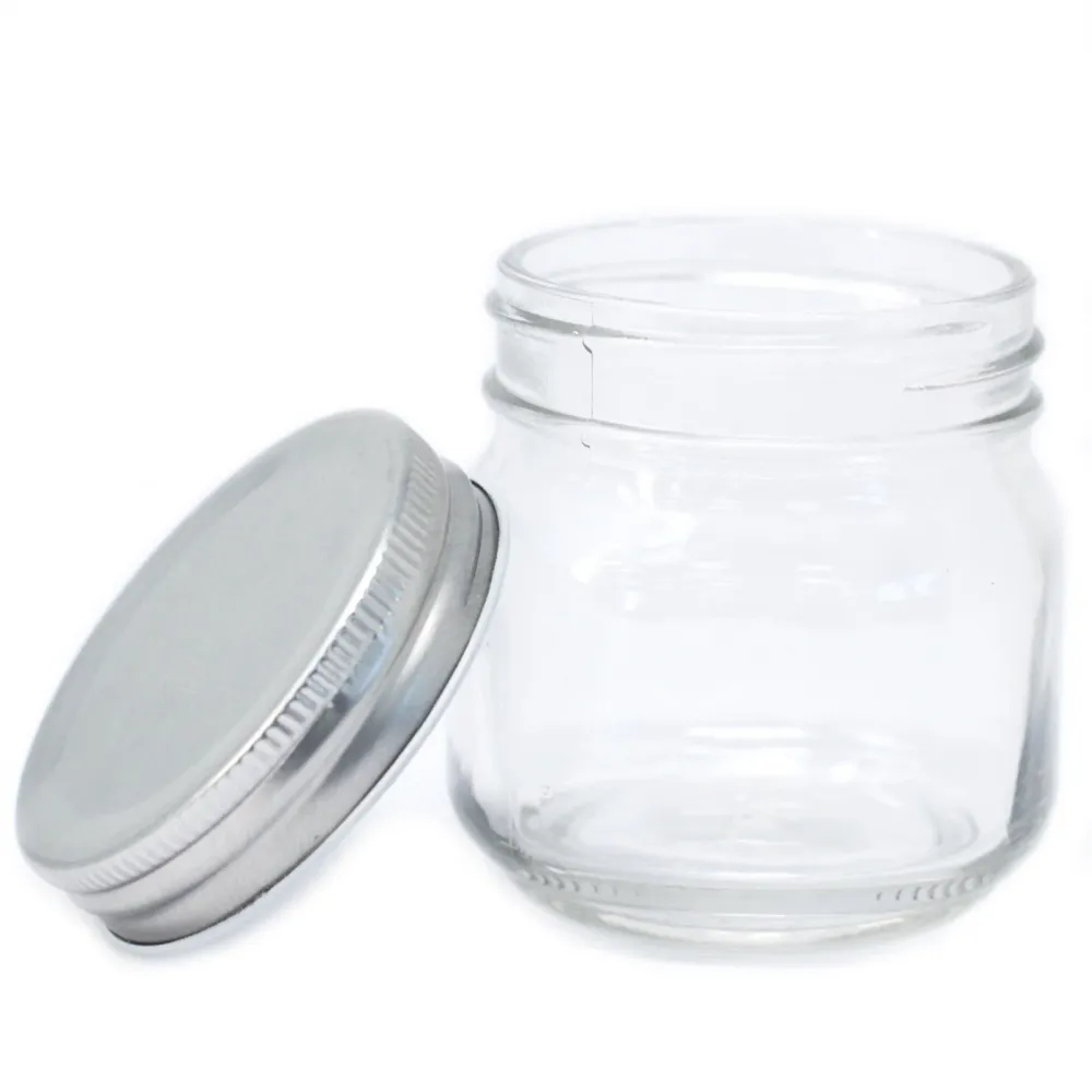 Négyzet alakú üvegedény csavaros fedéllel, 170ml