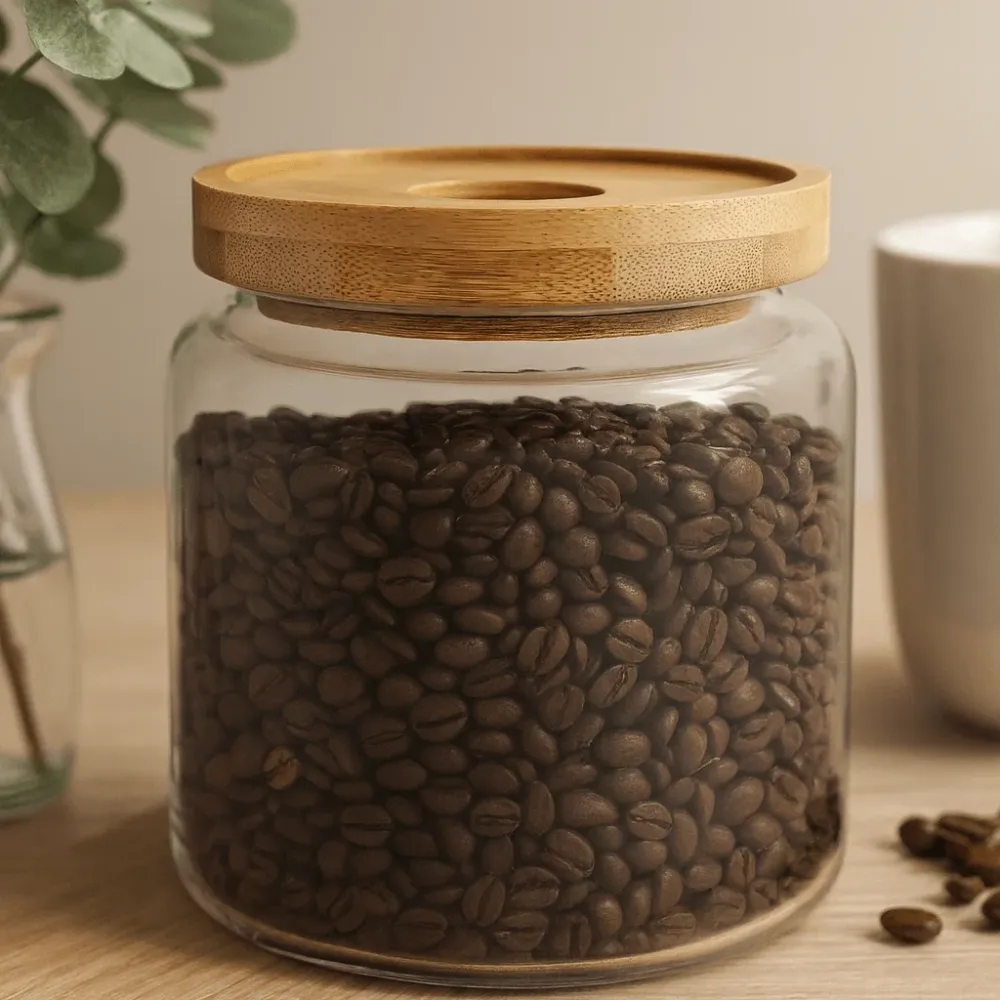 Üveg üveg 500ml bambusz 10cm