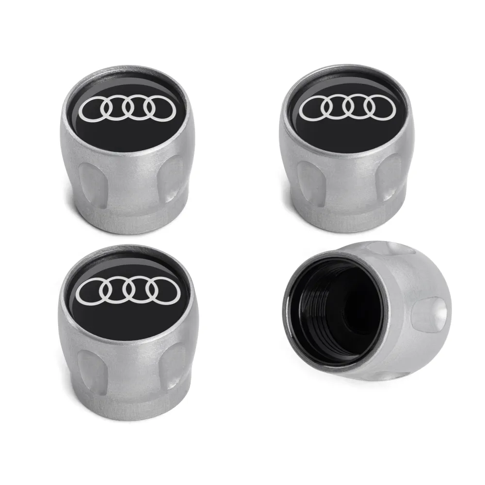 Audi szelepsapkák Audi logóval, 4 db eloxált alumínium sapka készlet, 80A071215