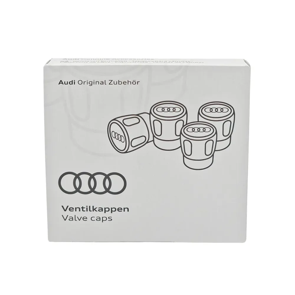 Audi szelepsapkák Audi logóval, 4 db eloxált alumínium sapka készlet, 80A071215