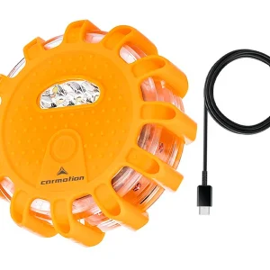 Újratölthető vészjelző lámpa 12 LED + 3 LED, + USB-C kábel