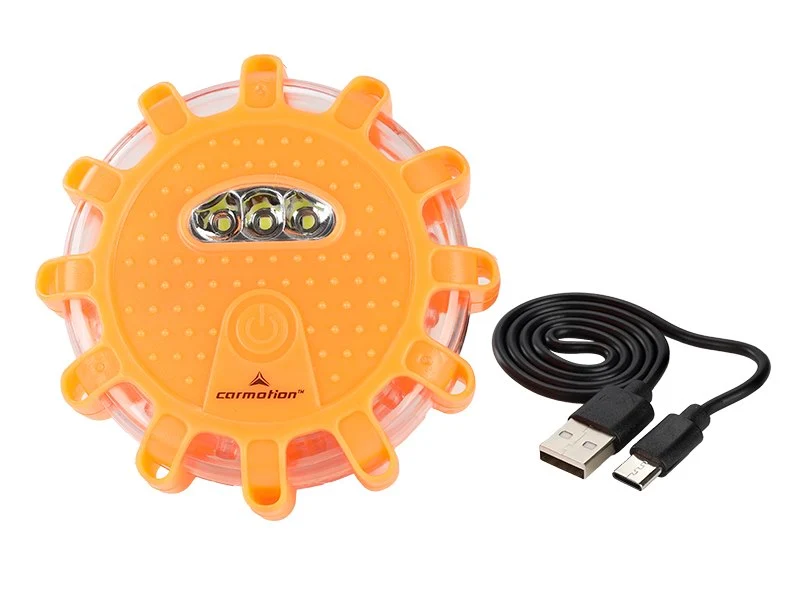Újratölthető vészjelző lámpa 12 LED + 3 LED, + USB-C kábel