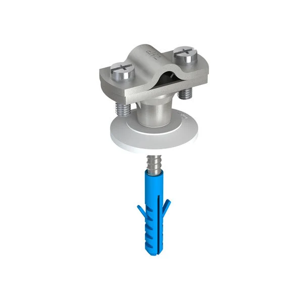 J.Propster 110180 vezetéktartó + csavar + tipli, StFz/V2A, Rd 8-10mm, 24mm kiemelés jpR110180