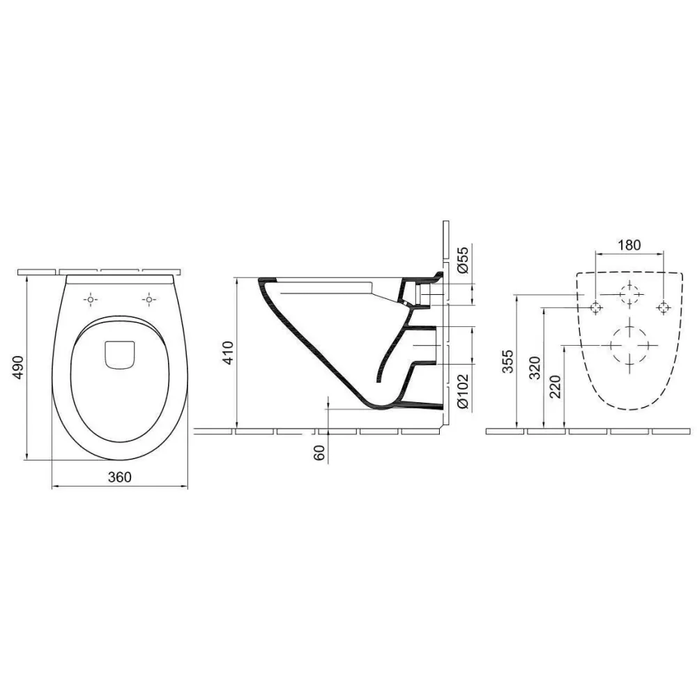 Alföldi Optic WC csésze fali, mélyöblítésű, kompakt 49cm Cleanflush, 7048-R001