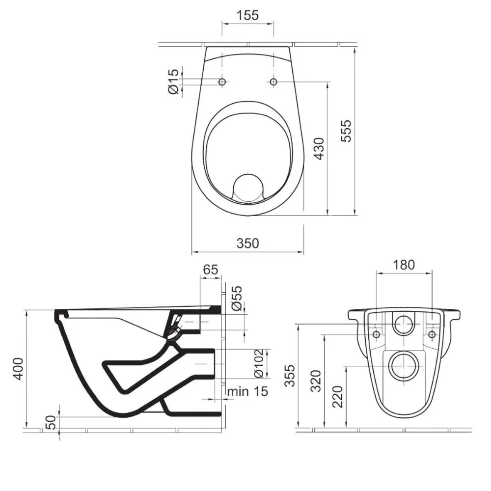 Alföldi Saval 2.0 WC csésze fali laposöblítésű, CleanFlush, Easyplus (7068-R0R1)