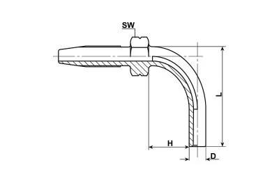 Csőszár 90° 6,35 x 11,3