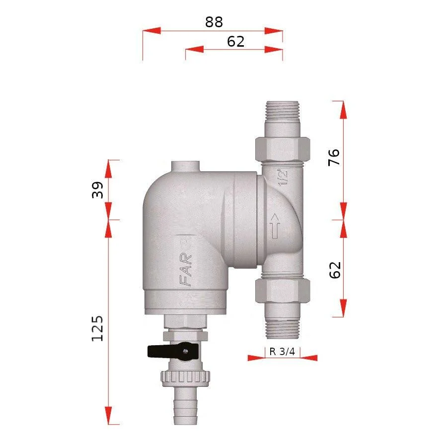 FAR 3/4" vízszűrő, forgatható bekötéssel (39A3-34)
