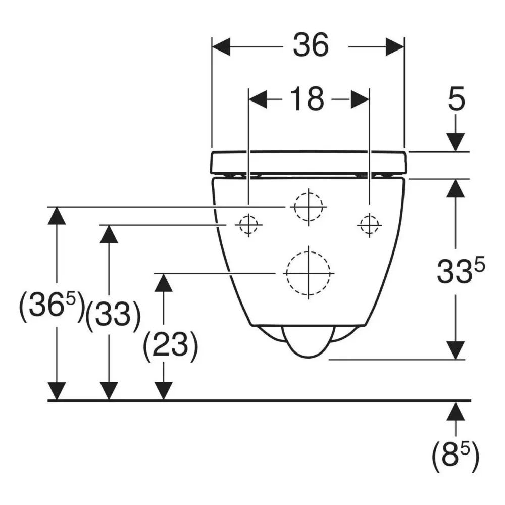Geberit Acanto fali WC készlet, mélyöblítésű, Rimfree, zárt forma, TurboFlush öblítés, WC-ülőkével (502.774.00.1)