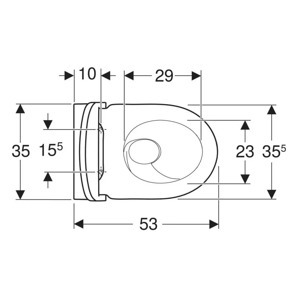 Geberit Acanto fali WC készlet,mélyöblítésű, Rimfree, zárt forma, TurboFlush, WC-ülőkével, KeraTect (502.774.00.8)