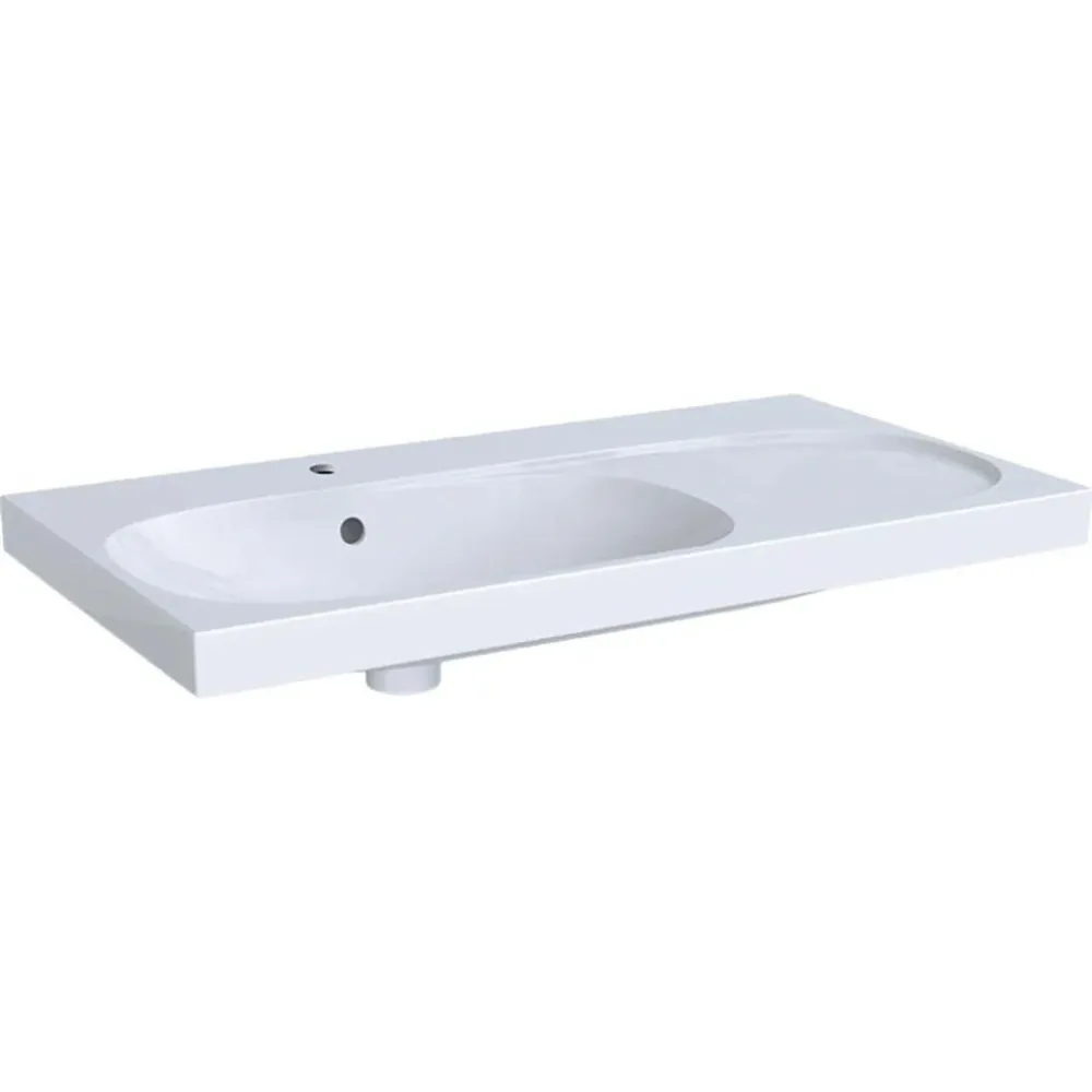 Geberit Acanto mosdó pakolófelülettel jobb oldalon, 90x16.8x48.2cm, csaplyuk középen, túlfolyóval (500.625.01.2)