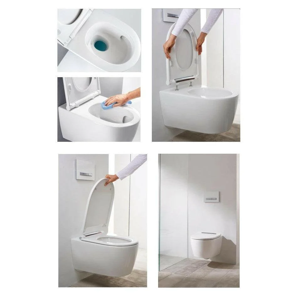 Geberit ONE fali WC-csésze, TurboFlush, WC tetővel, mélyöblítésű, 54cm, fehér, KeraTect®