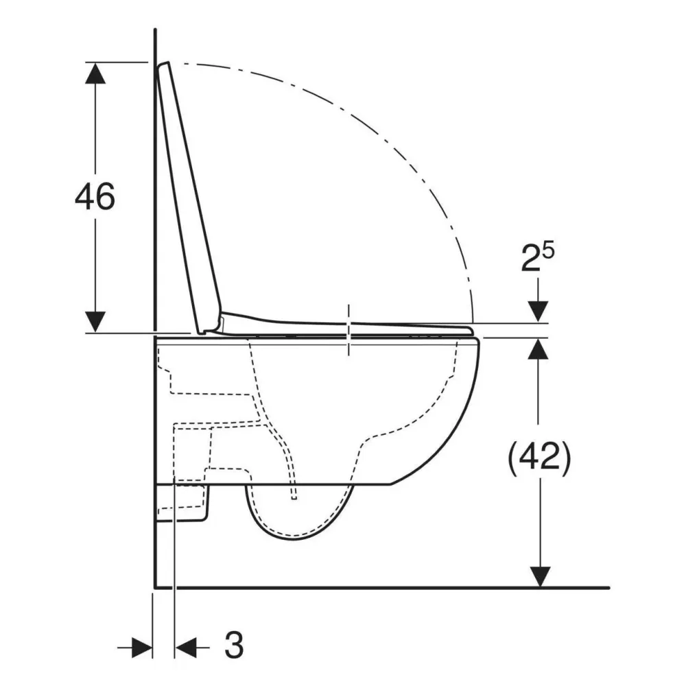 Geberit Selnova fali WC készlet, mélyöblítésű, Premium, zárt forma, Rimfree, WC-ülőkével (501.991.00.1)