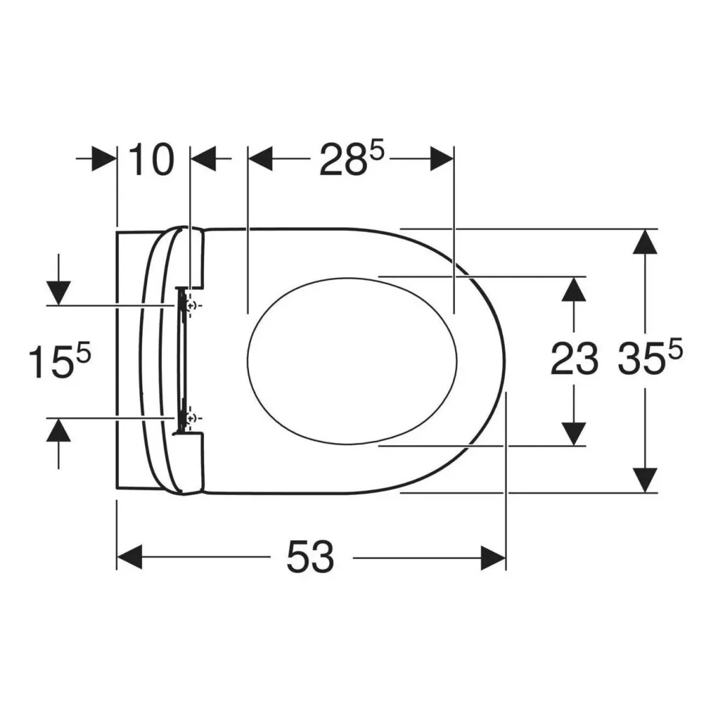 Geberit Selnova fali WC készlet, mélyöblítésű, zárt forma, Rimfree, WC-ülőkével, felső rögzítés (501.751.00.1)